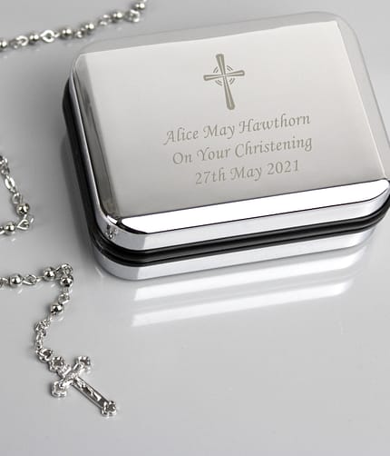 Personalised Rosary Beads and Cross Trinket Box - ItJustGotPersonal.co.uk