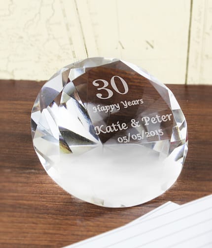 Personalised Big Numbers Diamond Paperweight - ItJustGotPersonal.co.uk