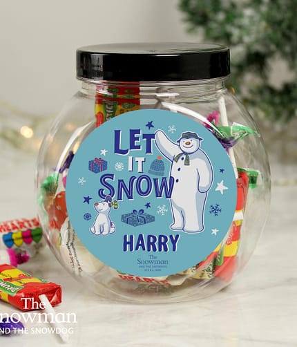 Personalised The Snowman and the Snowdog Sweet Jar - ItJustGotPersonal.co.uk