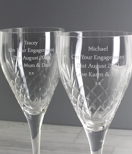 Personalised Pair of Crystal Wine Glasses - ItJustGotPersonal.co.uk
