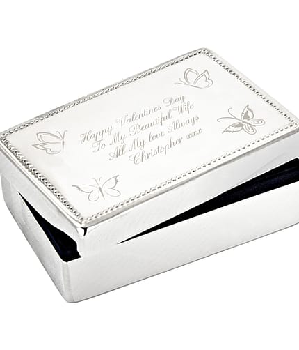 Personalised Butterfly Rectangular Jewellery Box - ItJustGotPersonal.co.uk
