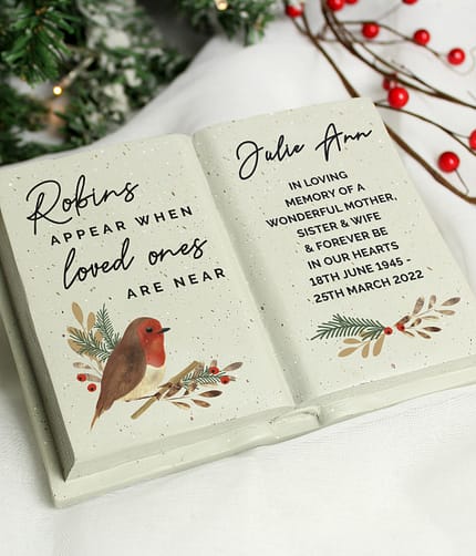 Personalised Robins Appear.. Memorial Book - ItJustGotPersonal.co.uk