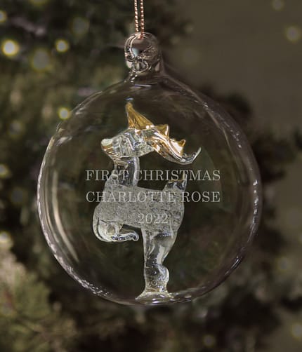 Personalised Glass Reindeer Bauble - ItJustGotPersonal.co.uk