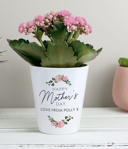 Personalised Abstract Rose Happy Mothers Day Plant Pot - ItJustGotPersonal.co.uk