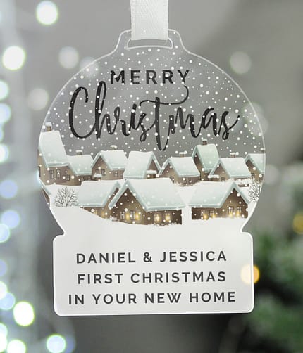 Personalised Christmas Home Acrylic Snowglobe Decoration - ItJustGotPersonal.co.uk