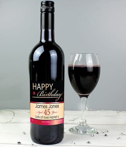 Personalised Happy Birthday Red Wine - ItJustGotPersonal.co.uk