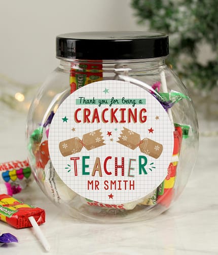 Personalised Cracking Teacher Sweet Jar - ItJustGotPersonal.co.uk