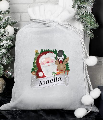 Personalised Christmas Santa Grey Sack - ItJustGotPersonal.co.uk