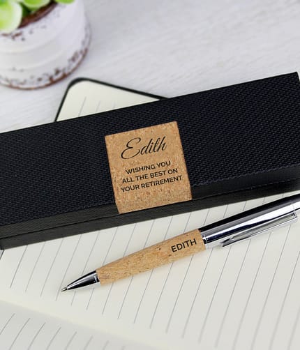 Personalised Free Text Cork Pen Set - ItJustGotPersonal.co.uk