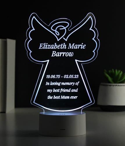 Personalised Free Text Angel Memorial Colour Changing LED Light - ItJustGotPersonal.co.uk