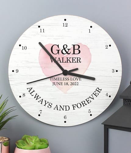 Personalised Couples Wooden Clock - ItJustGotPersonal.co.uk