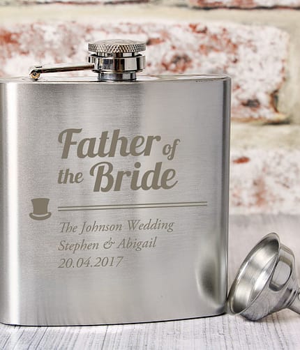 Personalised Father of the Bride Hip Flask - ItJustGotPersonal.co.uk