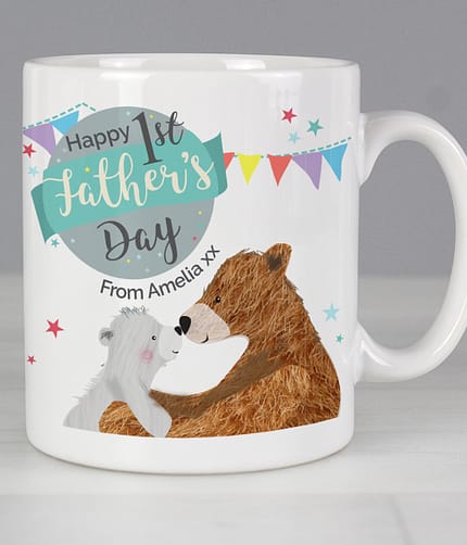 Personalised 1st Father's Day Daddy Bear Mug - ItJustGotPersonal.co.uk