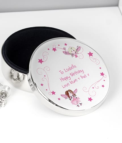 Personalised Fairy Round Trinket Box - ItJustGotPersonal.co.uk