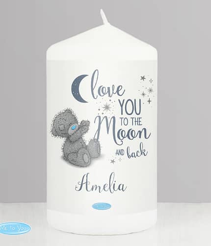 Personalised Me to You 'Love You to the Moon and Back' Pillar Candle - ItJustGotPersonal.co.uk