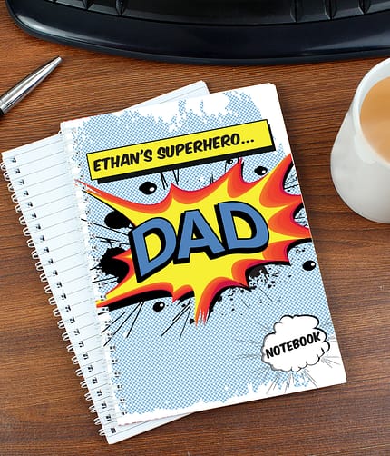 Personalised Super Hero Comic Book Themed A5 Notebook - ItJustGotPersonal.co.uk