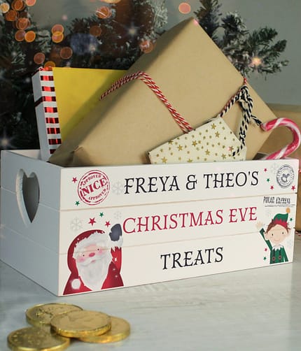 Personalised Christmas White Wooden Crate - ItJustGotPersonal.co.uk