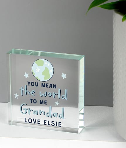 Personalised You Mean The World To Me Crystal Token - ItJustGotPersonal.co.uk