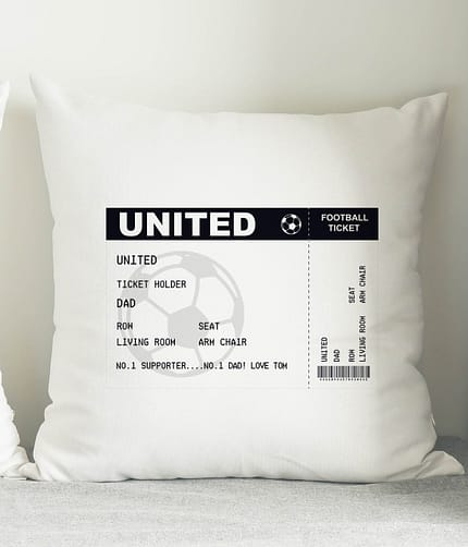 Personalised Football Ticket Cushion - ItJustGotPersonal.co.uk