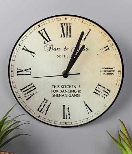 Personalised Rustic Message Glass Clock - ItJustGotPersonal.co.uk