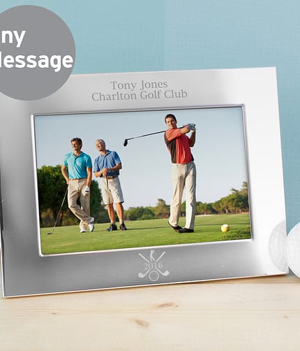 Personalised Golf 6x4 Landscape Silver Photo Frame - ItJustGotPersonal.co.uk