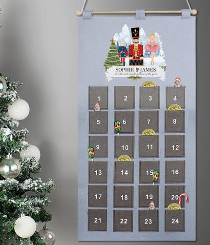 Personalised Nutcracker Advent Calendar In Silver Grey - ItJustGotPersonal.co.uk