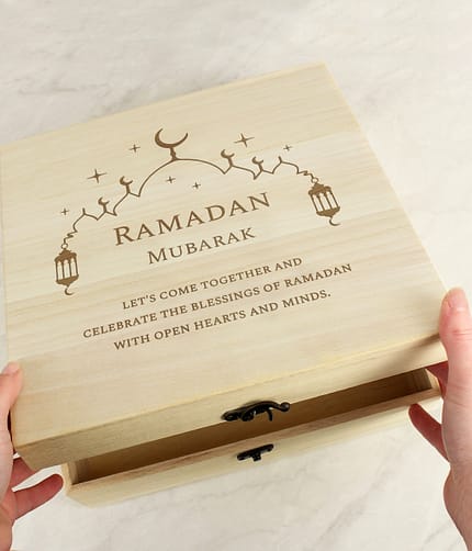 Personalised Eid and Ramadan Large Wooden Keepsake Box - ItJustGotPersonal.co.uk