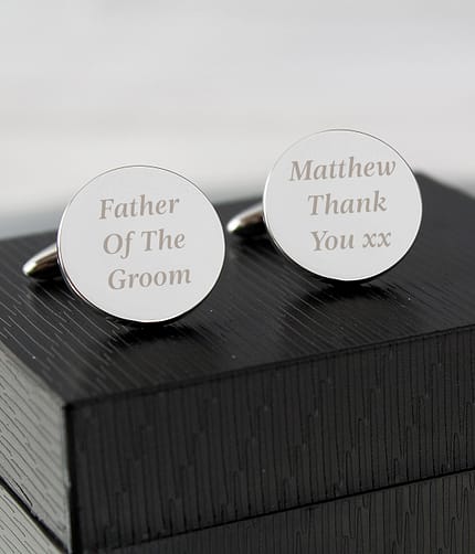 Personalised Any Message Round Cufflinks - ItJustGotPersonal.co.uk