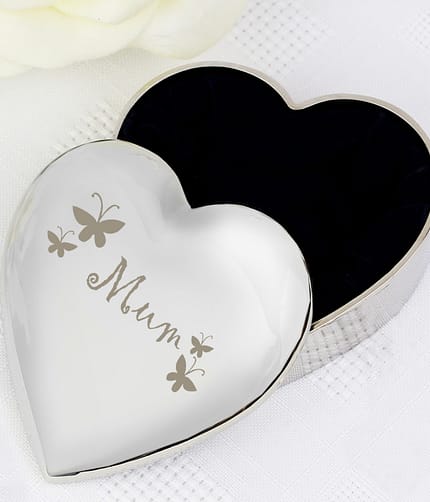 Mum Butterflies Heart Trinket Box - ItJustGotPersonal.co.uk