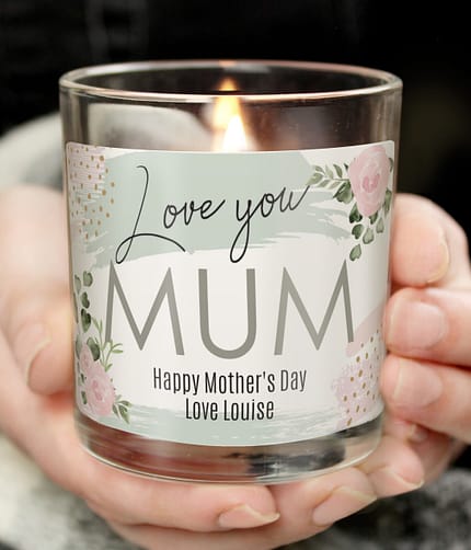 Personalised Abstract Rose Scented Jar Candle - ItJustGotPersonal.co.uk