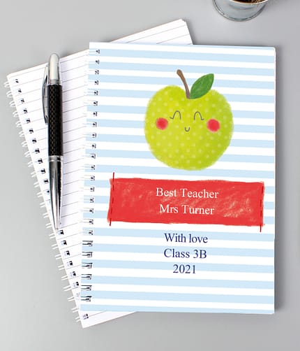 Personalised Apple for the Teacher A5 Notebook - ItJustGotPersonal.co.uk