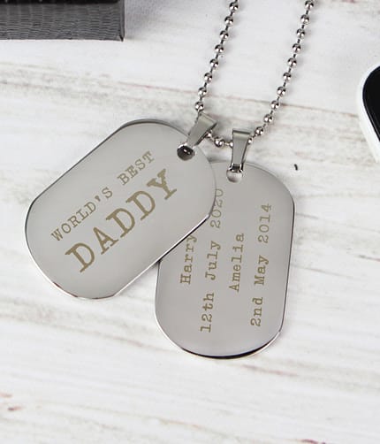 Personalised Free Text Steel Double Dog Tag Necklace - ItJustGotPersonal.co.uk