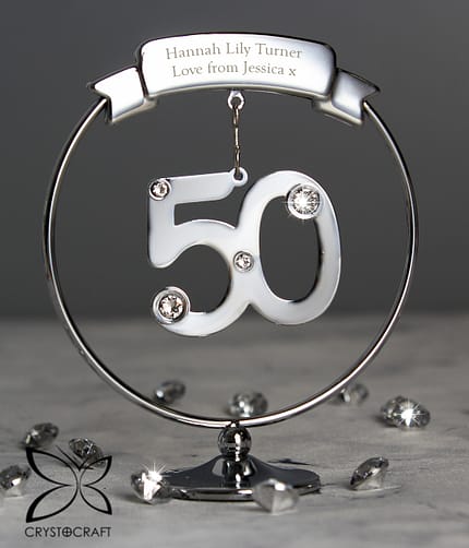 Personalised Crystocraft 50th Celebration Ornament - ItJustGotPersonal.co.uk