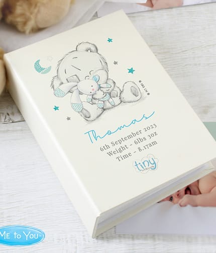 Personalised Tiny Tatty Teddy Blue 6x4 Photo Album with Sleeves - ItJustGotPersonal.co.uk