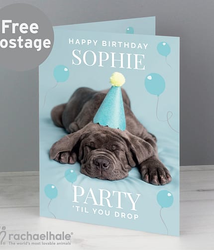 Personalised Rachael Hale 'Party 'Til You Drop' Card - ItJustGotPersonal.co.uk