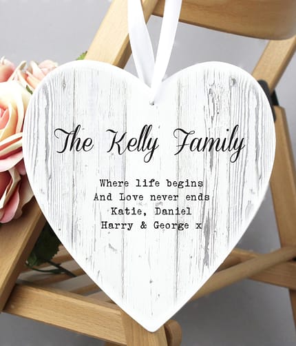 Personalised Rustic Large Wooden Heart Decoration - ItJustGotPersonal.co.uk