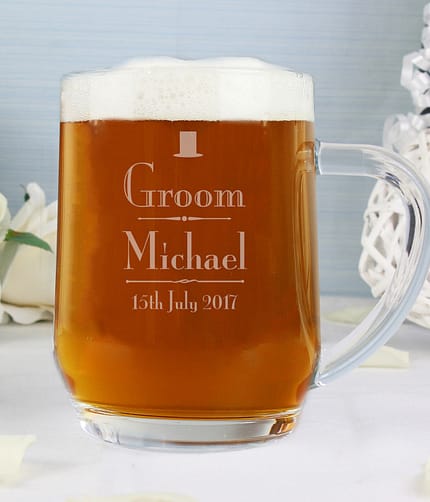 Personalised Decorative Wedding Groom Tankard - ItJustGotPersonal.co.uk