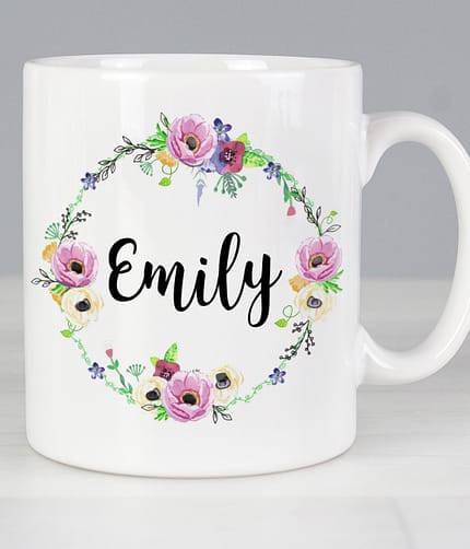 Personalised Floral Mug - ItJustGotPersonal.co.uk