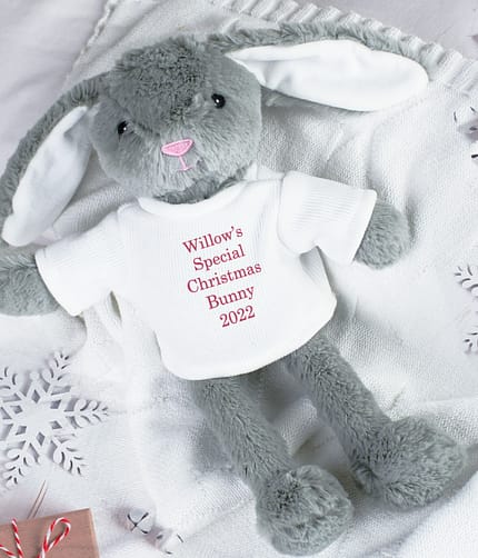 Personalised Christmas Bunny Rabbit - Red - ItJustGotPersonal.co.uk