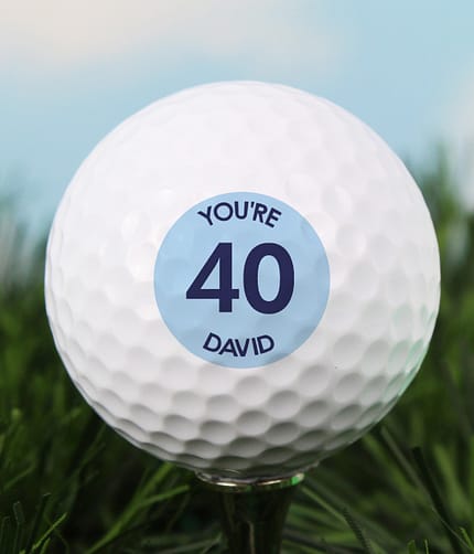 Personalised Blue Big Age Golf Ball - ItJustGotPersonal.co.uk