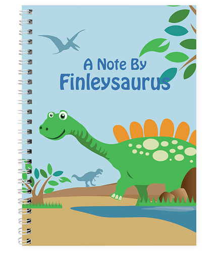 Personalised Dinosaur A5 Notebook - ItJustGotPersonal.co.uk