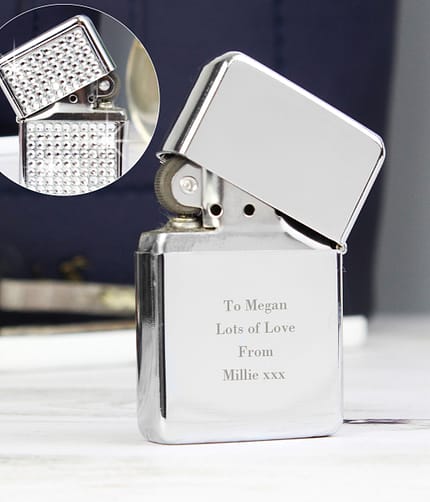 Personalised Any Message Diamante Lighter - ItJustGotPersonal.co.uk