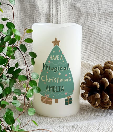 Personalised Have A Magical Christmas LED Candle - ItJustGotPersonal.co.uk