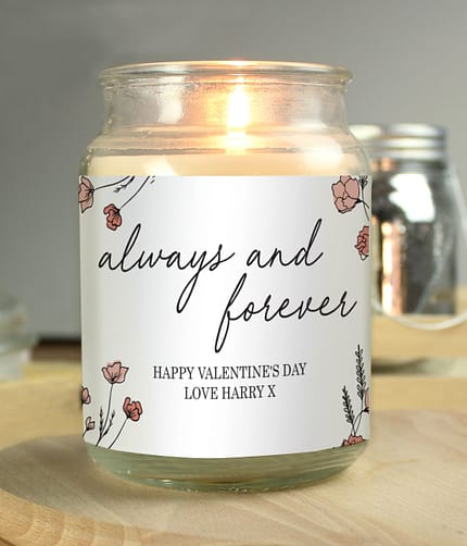 Personalised Always & Forever Large Scented Jar Candle - ItJustGotPersonal.co.uk