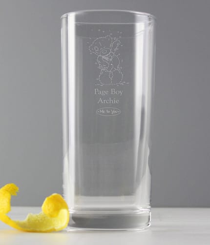 Personalised Me To You Engraved Wedding Boy Hi Ball Glass - ItJustGotPersonal.co.uk