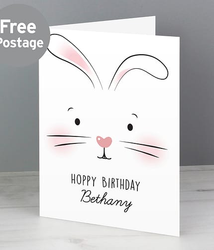 Personalised Bunny Features Card - ItJustGotPersonal.co.uk