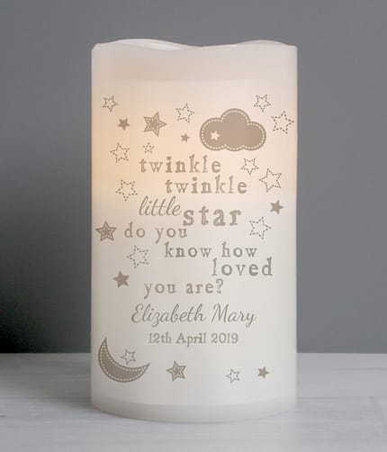Personalised Twinkle Twinkle Nightlight LED Candle - ItJustGotPersonal.co.uk