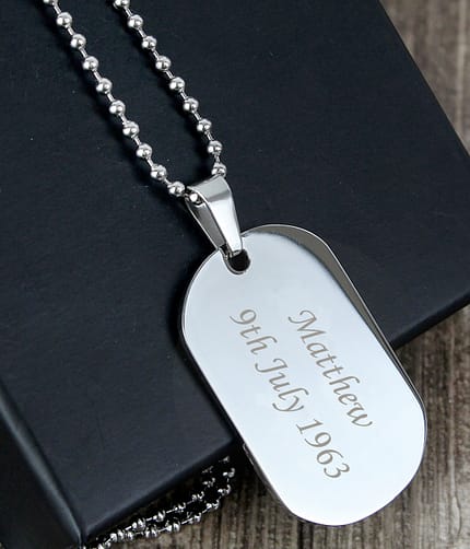 Personalised Stainless Steel Dog Tag Necklace - ItJustGotPersonal.co.uk
