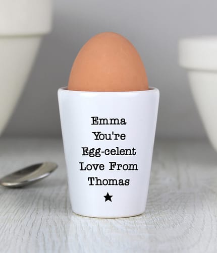 Personalised Star Free Text Egg Cup - ItJustGotPersonal.co.uk