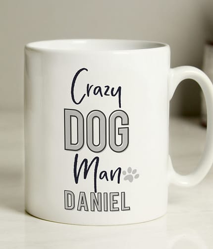Personalised Crazy Dog Man Mug - ItJustGotPersonal.co.uk